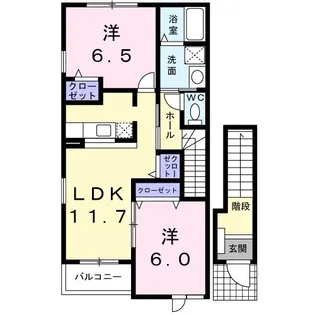 プロスパー秀A【2階】の間取り