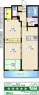 BORIKI横浜かたくら 南棟【3階】の間取り
