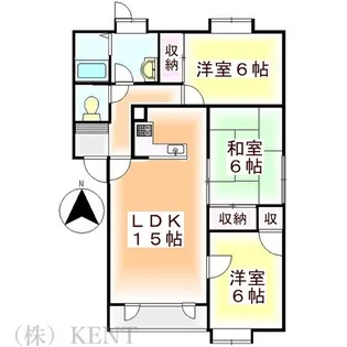 ノースウィングB【2階】の間取り