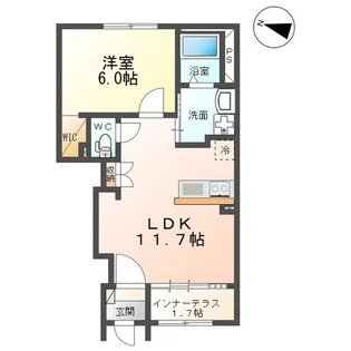 ベルコリーヌ八代【1階】の間取り