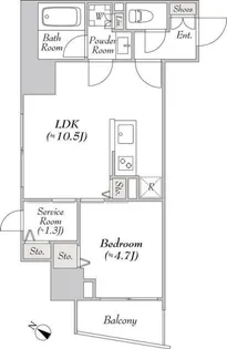東京都品川区北品川2【マンション】の間取り