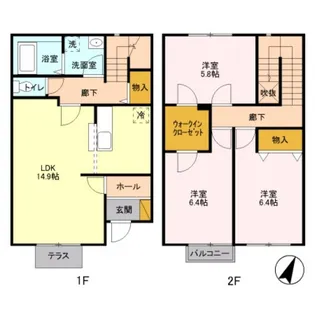 茨城県神栖市深芝南5【一戸建】の間取り