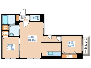 ファランドール平岸【4階】の間取り