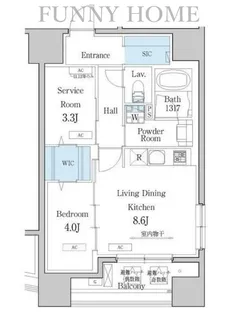 デュオフラッツ池尻大橋【11階】の間取り