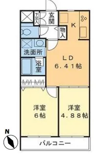 2LDKの間取り画像