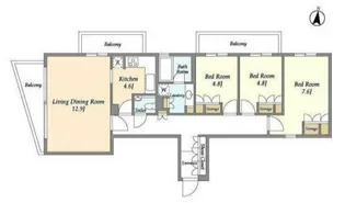 KWレジデンス桜新町【2階】の間取り