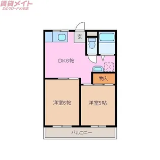 2DKの間取り画像