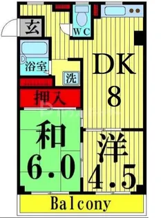 2LDKの間取り画像