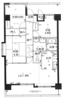 ヴェルヴェシティ中央【6階】の間取り