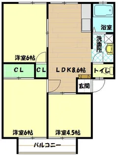 ハウスオブブーケA【1階】の間取り