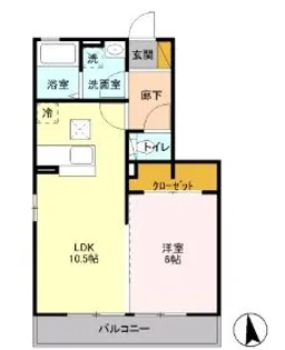 ソレイユ【1階】の間取り