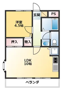 徳島県徳島市名東町1【アパート】の間取り