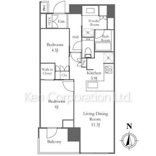 Brillia Tower 代々木公園 CLASSY【2階】の間取り