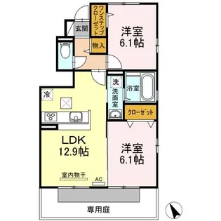 徳島県板野郡藍住町勝瑞字東勝地【アパート】の間取り