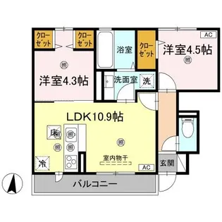 ステラアーク【1階】の間取り