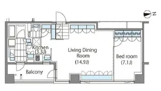 コンフォリア新宿イーストサイドタワーアネックス【3階】の間取り