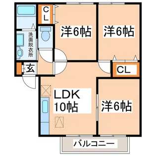 ボヌール花園【1階】の間取り