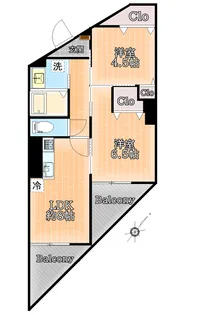 富士見台ハイツ【4階】の間取り