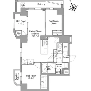 コンフォリア中葛西【7階】の間取り
