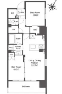ミリアレジデンス日本橋人形町【12階】の間取り