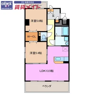 アンジューV【5階】の間取り