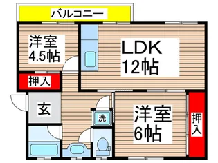 さつきが丘西住宅15号棟【2階】の間取り