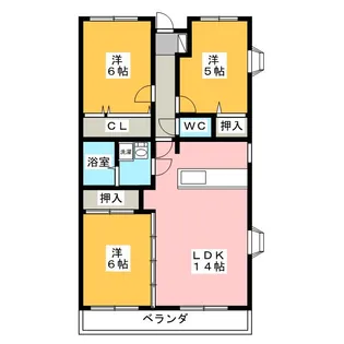 サニーコート富士【1階】の間取り