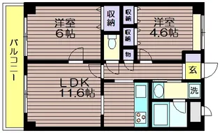 ヴィバーチェ仙川【5階】の間取り