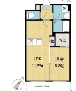 アンソレイエ光【6階】の間取り