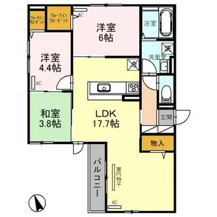 クラシスト万代【2階】の間取り