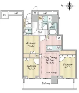 ザ・パークハウス 晴海タワーズ ティアロレジデンス【29階】の間取り