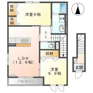 アッソ ルッソ【2階】の間取り