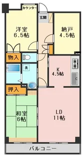 キャリーハイツFUNAKIII【7階】の間取り