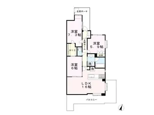 東急ドエル・アルス松戸カームガーデン【6階】の間取り