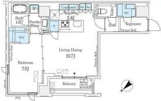IS銀座レジデンス【11階】の間取り