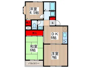 ヴァンベール大和田A【1階】の間取り