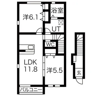 Morgenrote南沢B (モルゲンレーテ南沢)【2階】の間取り