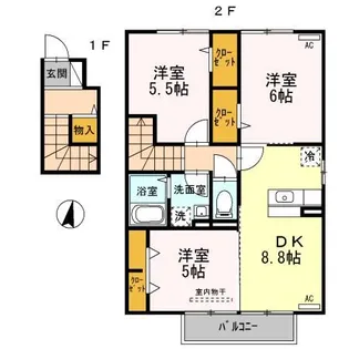 ボナール C棟【2階】の間取り