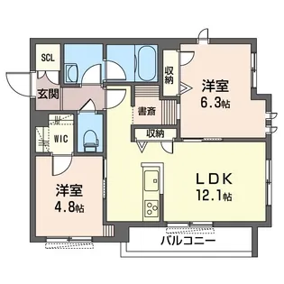 セルディナやくも【3階】の間取り