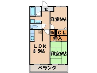 グリーンサム弐番館【4階】の間取り