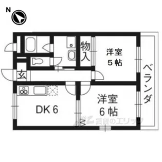 第5サンライフ瀬田【2階】の間取り