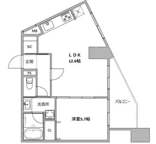 ハイライフ恵比寿【6階】の間取り