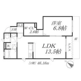 ボヌール佃【1階】の間取り