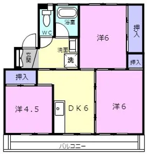 ビレッジハウス名張北2号棟【1階】の間取り
