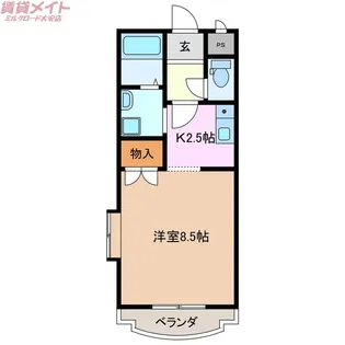 辻マンションB棟【1階】の間取り