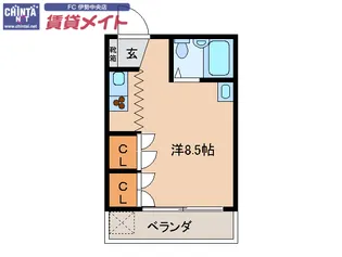 一之木ハイツII【2階】の間取り