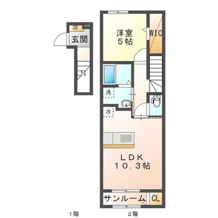 サンリベール【2階】の間取り
