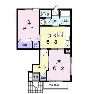 ラッフィナート・モルティB【1階】の間取り