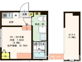 ハーモニーテラス梅田IV【2階】の間取り