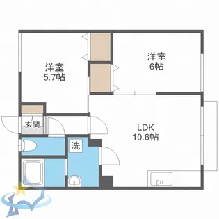 メゾントリム西野【1階】の間取り
